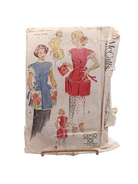 Vintage McCalls 1713 Misses Cobbler Apron Sewing Pattern With Pot Holders Size L